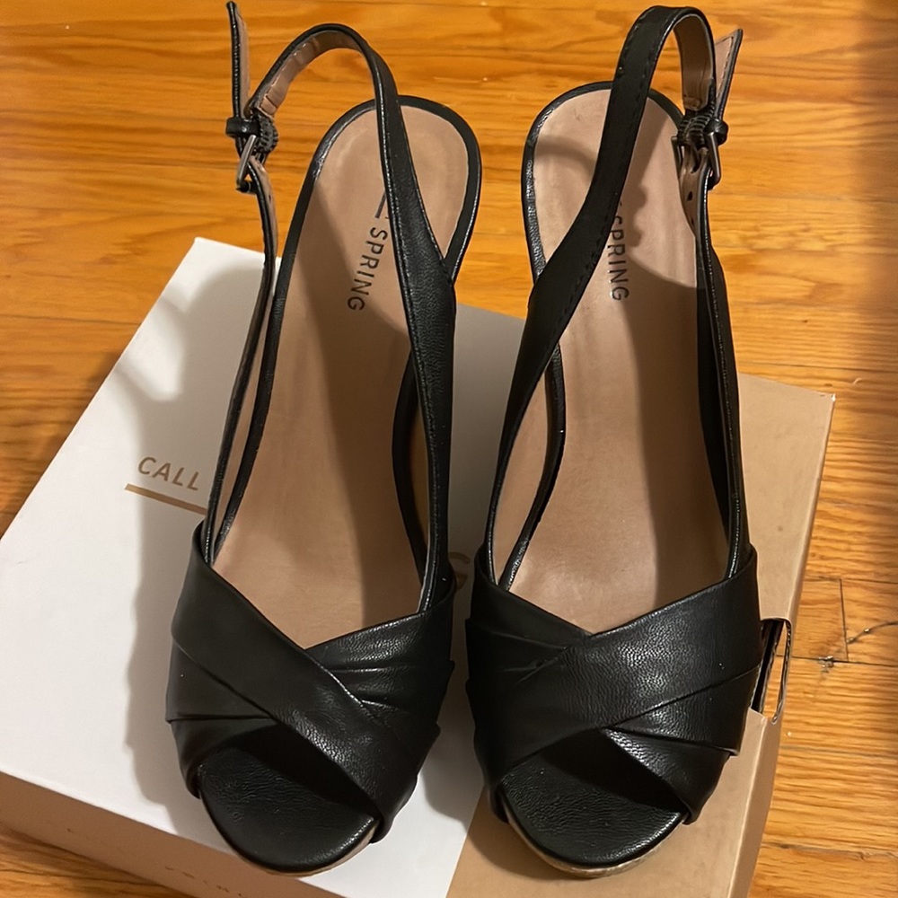 Peep toe wedge sling backs - Picture 3 of 4